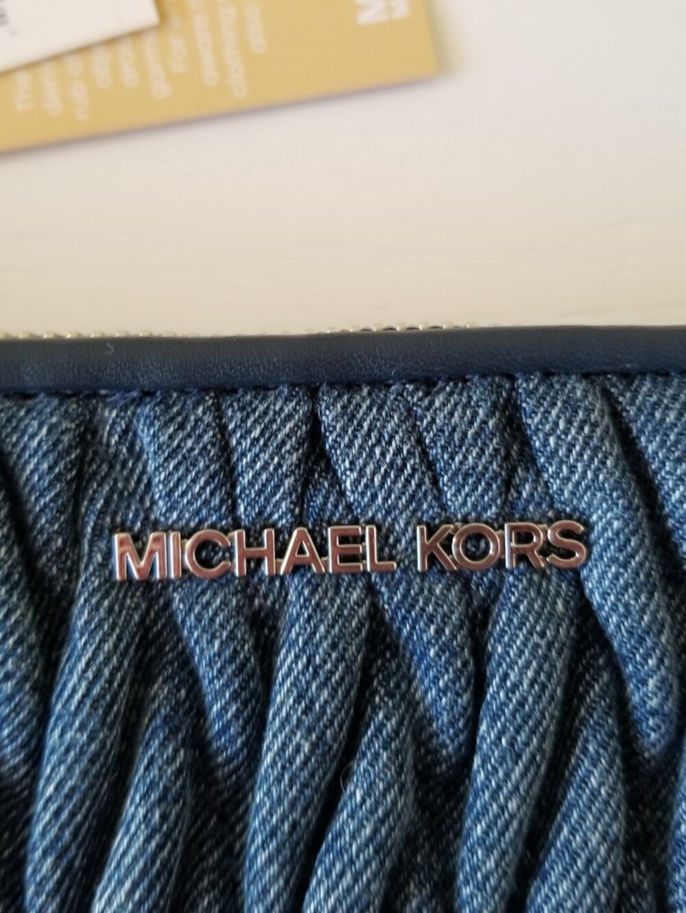 Michael Kors Jet Set Matelasse Denim Wristlet Hand Bag NWT - Picture 9 of 11